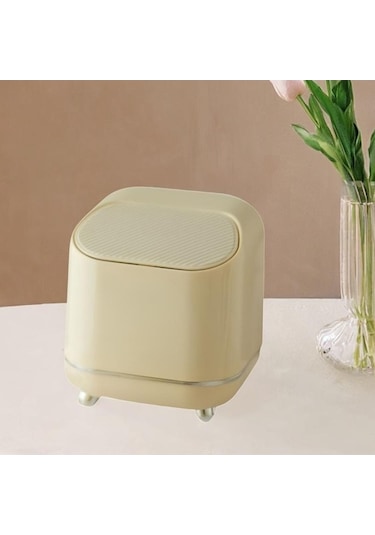 Pazly Suntek Sepeti Sarı Masaüstü Küçük Kovası, Kovası Kapaklı Çöp Mp Sarı