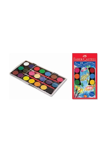 Faber Castell Sulu Boya 21 Renk Büyük 30 MM