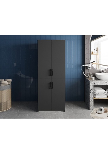 Bohem Çamaşır Ve Kurutma Makinesi Dolabı Banyo Dolabı Füme Füme