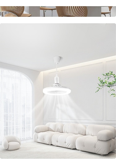 50we27 Vidalı Üç Renkli Evrensel Kafa Uzaktan Kumanda Fan Işığı-b Beyaz