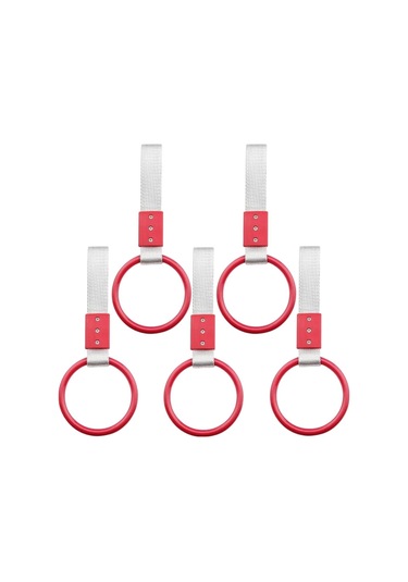 Araç İçi Tutamaç Yuvarlak El Tutamağı Askılık Fonksiyonel Tofaş Dolmuş Otobüs Ofis Ev Kırmızı 5 Adet