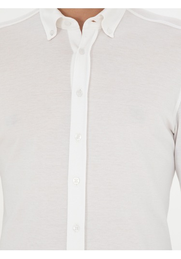 Cacharel Beyaz Slim Fit Pamuk Karışımlı Gömle 15841036