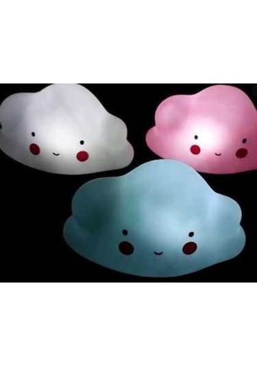 3D Gece Lambası Silikon Bulut - Pembe Çok Renkli