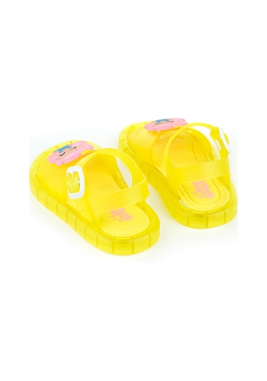 Gezer Yazlık Rahat Işıklı Taban Kız Çocuk Sandalet Sarı