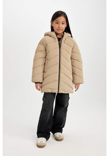 DeFacto Kız Çocuk Su İtici Kapüşonlu Parka C8520A824AUBG388 Bej DeFacto Kız Çocuk Su İtici Kapüşonlu Parka C8520A824AUBG388 Bej