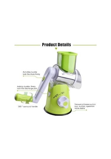 Yeşil Sebze Kesici Yuvarlak Mandoline Patates Havuç Rende Dilimleme Paslanmaz Çelik Çok Fonksiyonlu Kıyıcı Bıçaklar Mutfak Aksesuarları