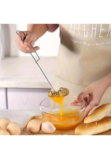 Solingen Paslanmaz Çelik Yumurta Çırpıcısı Yaylı Çırpıcı Metalik Gri