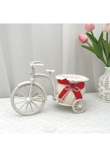 Singree Mavi Plastik Dekoratif Depolama Sepeti - Yatak Odası, Ofis, Çiçek Dizimi, Bisiklet İçin 27x18x15cm El Sanatı Gösterim Sepeti