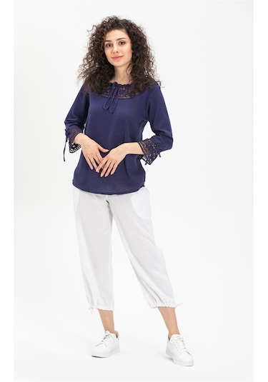 Zehra Şile Bezi Bluz Mor Mor