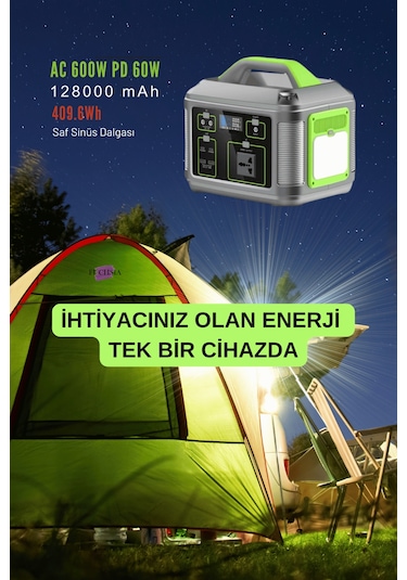 128.000 Mah 600w Güçlü Hafif Güç Kaynağı Taşınabilir Kamp Ve Doğa İçin İdeal