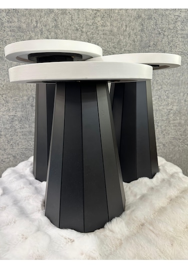 3 Lü Mdf Mantar Sehpa