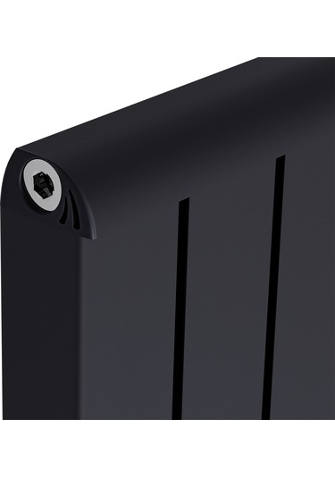 1800x392mm Armoni Dikey Alüminyum Radyatör Silk Patern Black Pütürlü Siyah