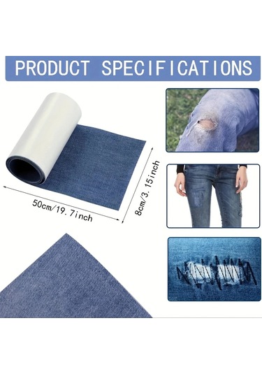 3/rulo Jean Ütü Yaması, 8 X 50 Cm Onarım Yamaları, Giyim, Çocuk Çok Renkli
