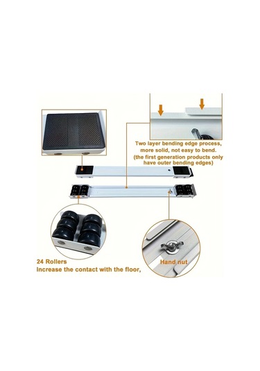 Dashanshop Beyaz 24 Adet 200kg Çamaşır Makinesi Ve Mobilya Ayarlanabilir Sağlam Metal Tekerlek Seti