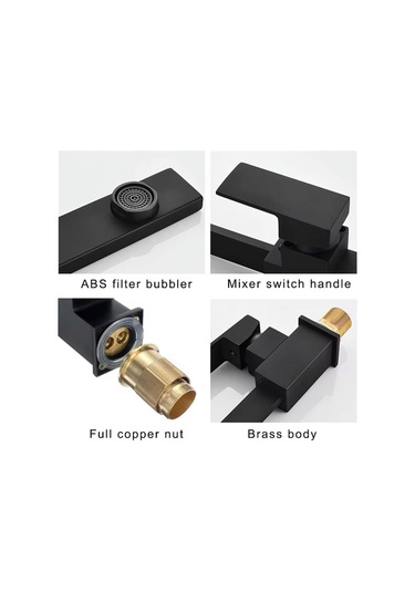 Boheme Mat Siyah Kare Mutfak Bataryası Fleko Siyah