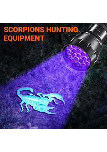 Valkyrie 21 Led 1. Kalite 395nm Güneş Işığı Ultraviyole Uv El Feneri - Blacklight - Çok Amaçlı Siyah