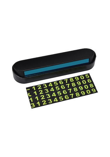 Monyee Geçici Park Kartı P10 - Siyah Abs Malzeme, 13cm Boyut, 2 Sticker Seçeneği