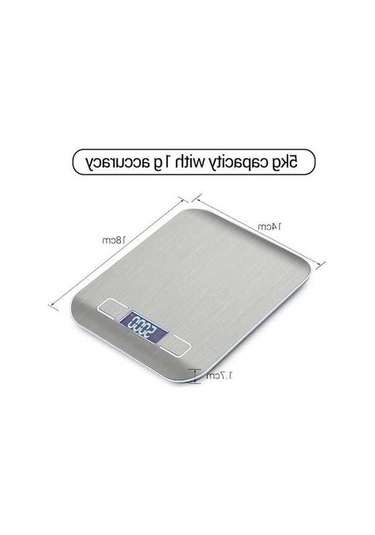 Pazly 5kg Usb Şarjlı Hassas Mutfak Terazisi, Lcd Ekranlı Gümüş, Mini Dijital Terazi Gümüş