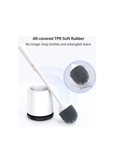 Bloomnest Lebıhmurah Bf845 Elektrikli Tuvalet Fırçası, Otomatik 360 Döner Scrubber, Banyo Temizleme Seti Beyaz