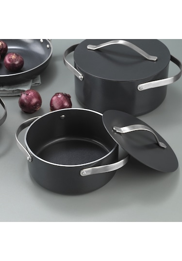 Schafer Moonlight 7 Parça Seramik Tencere Seti-siyah