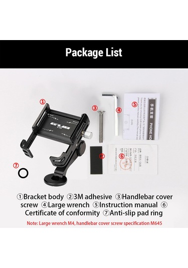 Gub Bisiklet Telefonu Montajı Alüminyum Alaşımlı Telefon G-96 Siyah