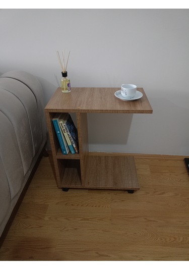 Tekerlekli Raflı C Sehpa, Koltuk Sehpası, Koltuk Yanı Sehpası, Ya