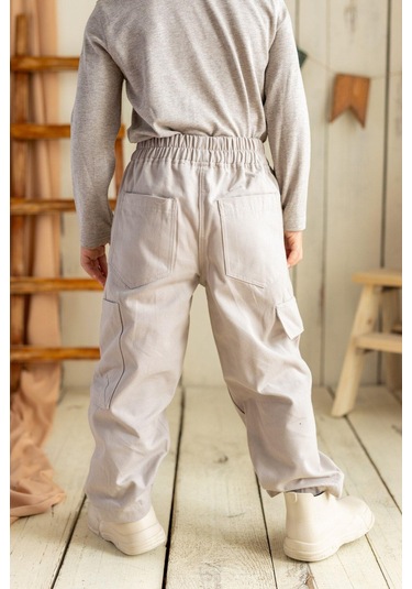 Oliventhekid Unisex Kanvas Pantolon Bej Bej