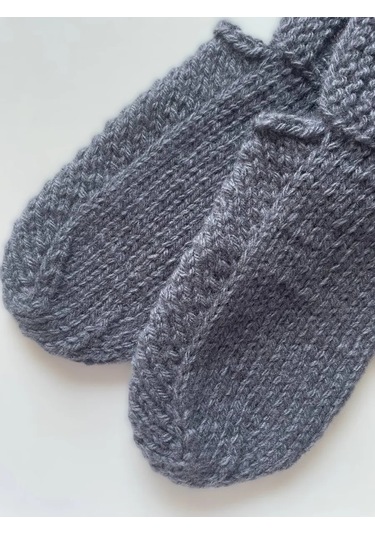 Tamam Örgü Yünlü Bot Çorapları 251272565 Koyu Gri