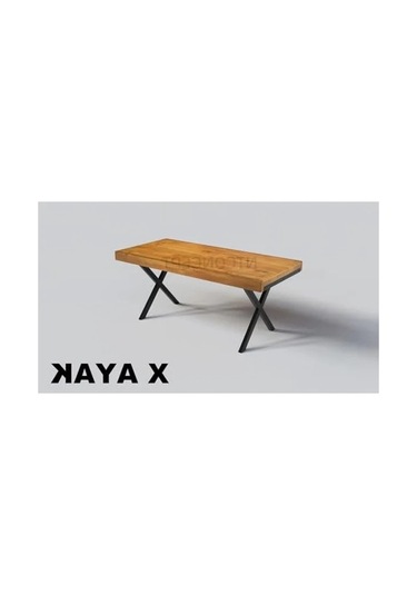 Doğal Ahşap Yemek Masası, 85 X 120 Cm Ölçülerinde Abanoz - Beyaz
