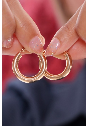 Bombe Halka Küpe Altın Renk No 2 Altın