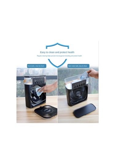 Ofis Yatak Odası-b Için Klima 5 Delikli Sprey Sessiz Masa Fanı 2087 Yeşil