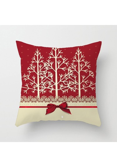 Cartoon Hand-painted Style Christmas Decorative Pillow No.12 Ekru