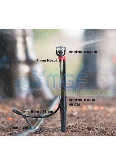 Kazıklı Mini Sprink Fiskiye Takımı- Poelsan/Rivulis/Agrodrip