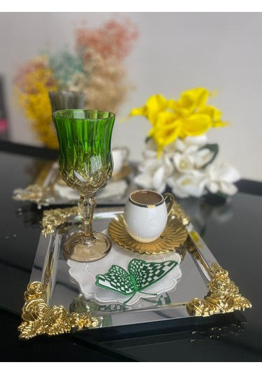 Plt Design 6'lı 3 Boyutlu Kelebek Desenli Nakış Işleme Keten Çay,kokteyl Ve Kahve Yanı Sunum Peçetesi Şeffaf