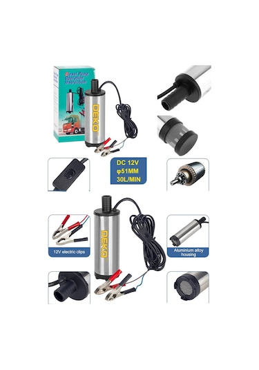 Deko Sls1894 12v Paslanmaz Gövdeli Mini Mazot Sıvı Yakıtp