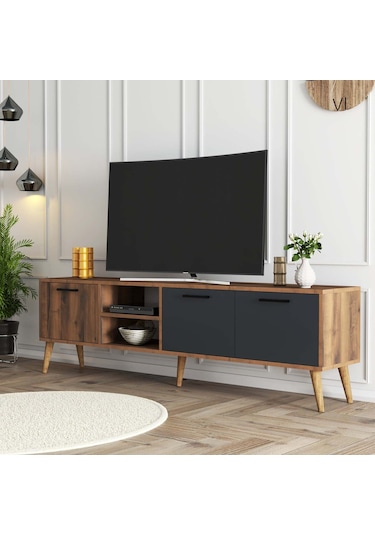1581 Exxen 180 Cm Ahşap Ayaklı Tv Ünitesi