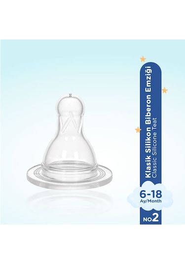 Wee Baby Yuvarlak Uçlu Silikon Biberon Emziği Normal Akış No:2 6-18 Ay
