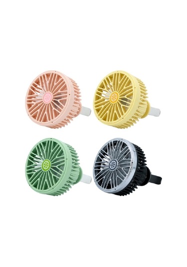 Araba Vent Fanı Çok Fonksiyonlu Usb Arayüz Mini Led Lamp Araç Fan Siyah