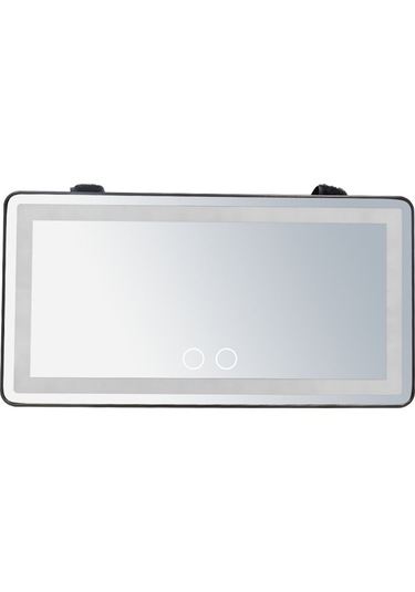 Lemestar Led Aydınlatmalı Araç Makyaj Aynası, 3 Renk Işık Seçeneği, Şarj Edilebilir, Sürücü Ve Yolcular İçin Pratik Siyah