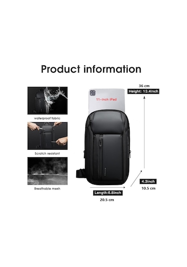 Bange Bg-7566 Suya Dayanıklı Tek Askılı Göğüs Omuz Sırt Çantası Lacivert