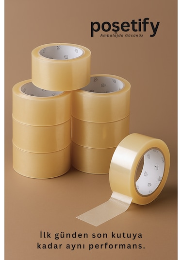 45mm X 100 Metre Koli Bandı Güçlü Yapışkanlı Şeffaf Paketleme Bandı 48 Li Set 1 Adet