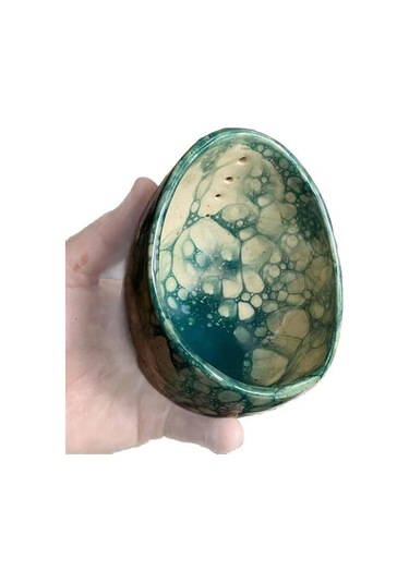 Homyl Seramik Soyucu Kase Farklı Yuvarlak Delik Boyutları Sebze Mavi