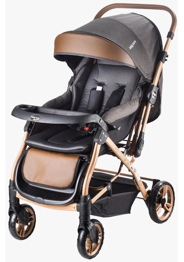 Baby Care 65 Capron Çift Yönlü Bebek Arabası Gold Siyah