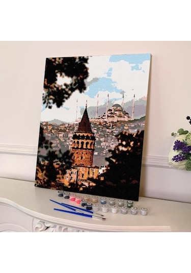 Sayılarla Boyama Seti 40 X 50 Cm Tuval Şasesine Gerili Istanbul