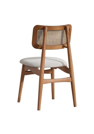 Helios Hazeranlı Natural Ahşap Bohem Sandalye Ceviz - Beyaz