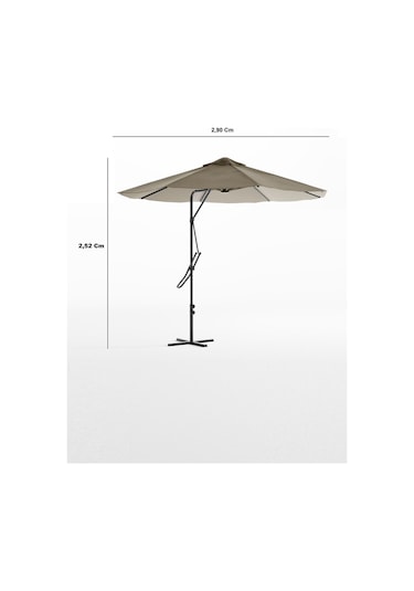 Bahçe Balkon Cafe Şemsiye 290x290 Cm Katlanır Ekru