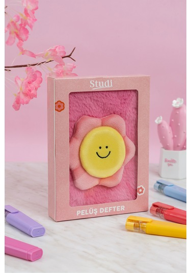 Studi Pelüş Ve Eğlenceli Defter - Çiçek Figürlü