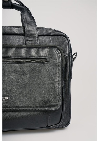 Ççs 71473 Hakiki Deri Evrak Çantası Siyah