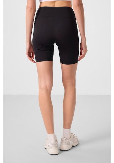 Slim Fit 3lü Paket Siyah-indigo-bordo Kadın Kısa Biker Tayt - 91007 Siyah - Mavi