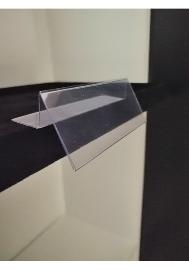 10 Adet Pvc Etiketlik 10x4 Cm Arkaya Yatık Yapışkanlı Raf Önü